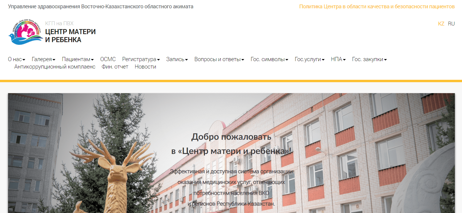 "Центр матери и ребенка" в Восточно-Казахстанской области (cmr.kz) - официальный сайт