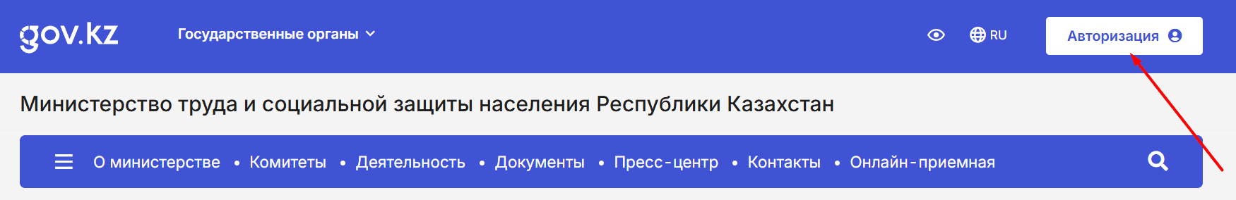 Главная страница gov.kz